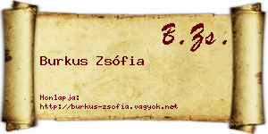 Burkus Zsófia névjegykártya
